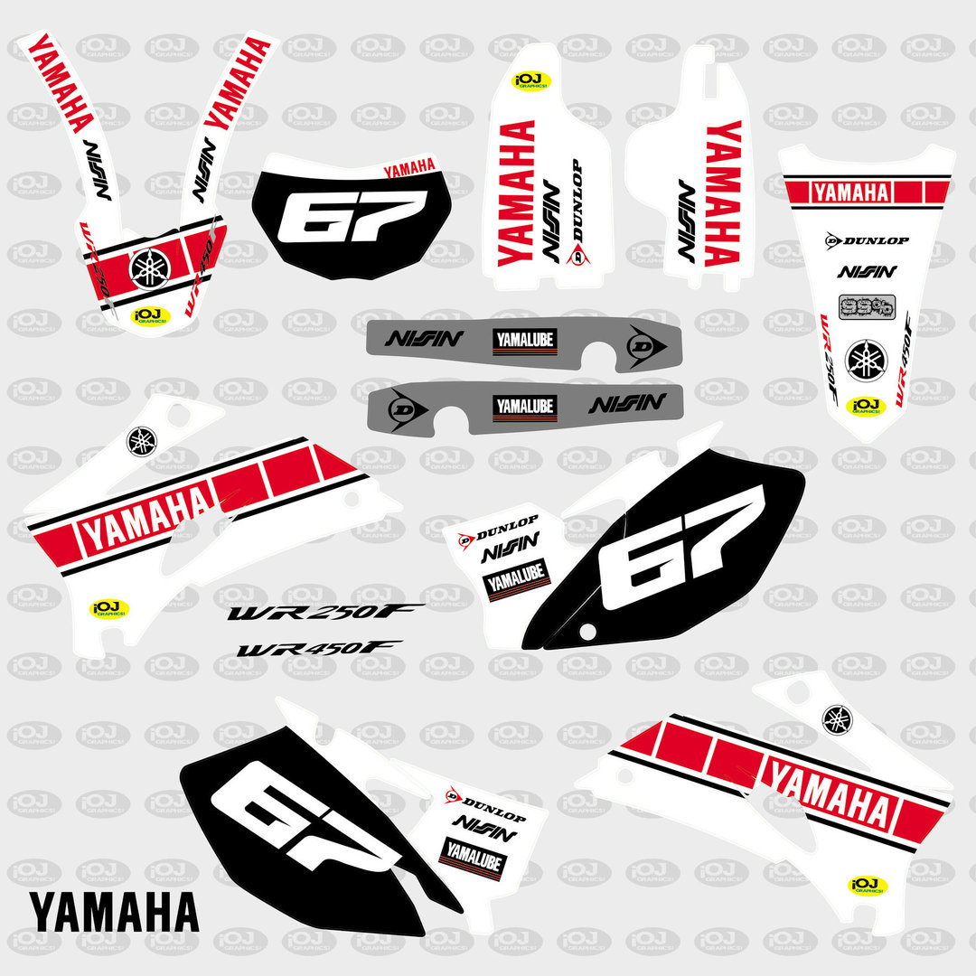 Kit Adhesivos YAMAHA WR250-450 2007-14 Blanco Vintage