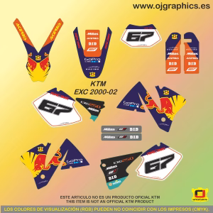 Kit Adhesivos para KTM EXC 2000-02 Toro Extrem