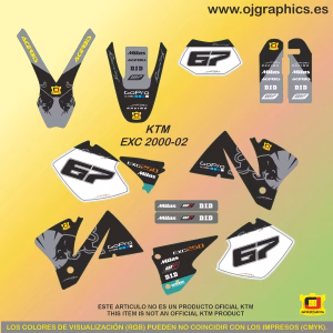 Kit Adhesivos para KTM EXC 2000-02 Toro Extrem