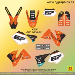 Kit Adhesivos para KTM EXC 2000-02 Toro Extrem