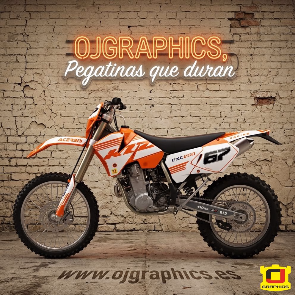 Kit Adhesivos para KTM EXC 2000-02 Blanca Lineas