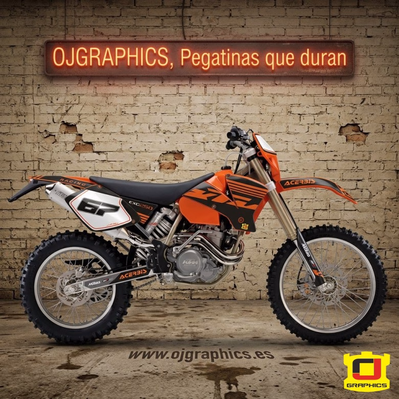 Kit Adhesivos para KTM EXC 2000-02 Negra Lineas