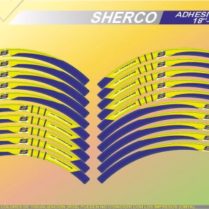 Juego Adhesivos llanta SHERCO Azul-Amarillo