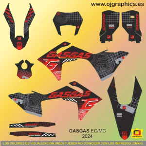 Kit Adhesivos GASGAS EC-MC 2024-25 MATRIX NEGRO