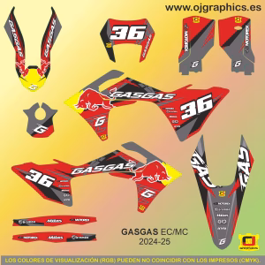 Kit Adhesivos GASGAS EC-MC 2024-25 SUPERMIURA ROJO/GRIS