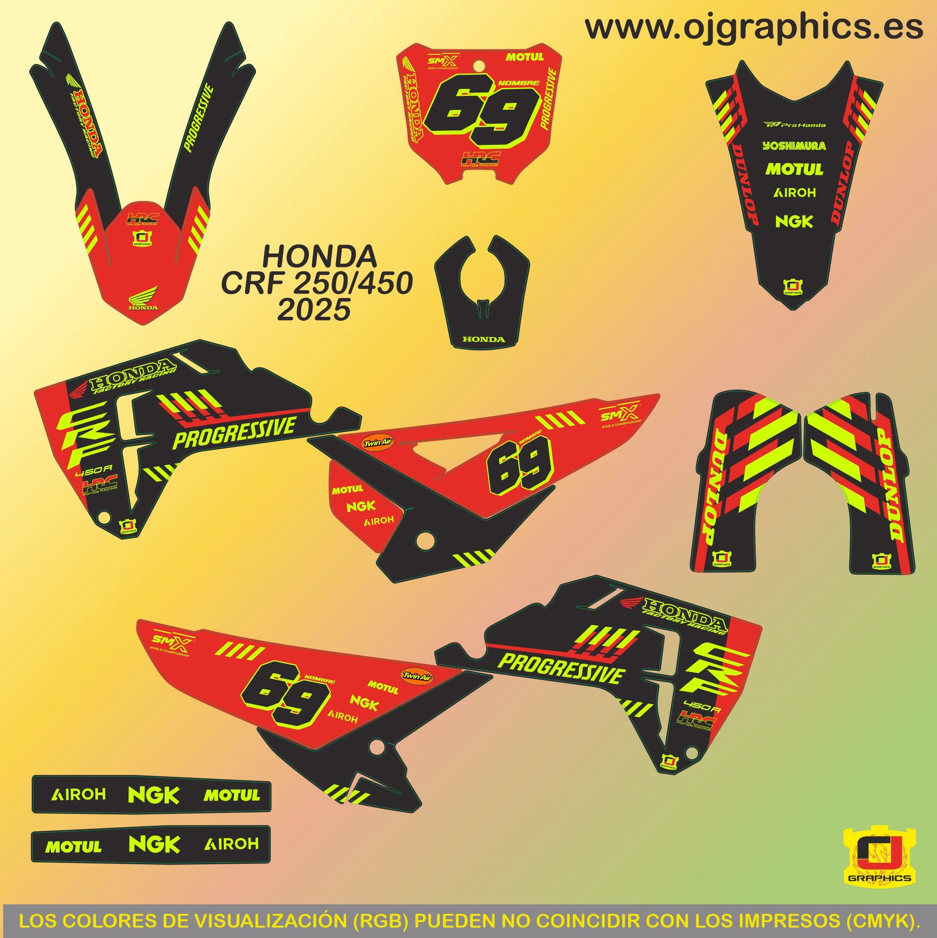 PEGATINAS Honda crf 250 450 2025