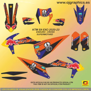Kit Adhesivos para KTM EXC 2020-23 SUPERKATY TORO AZUL